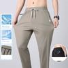 High Quality Mens Stretch Casual Pants Elastic Waist Sweatpants Ice Silky Comfortable Pants Wrinkle Resistant Running Slacks