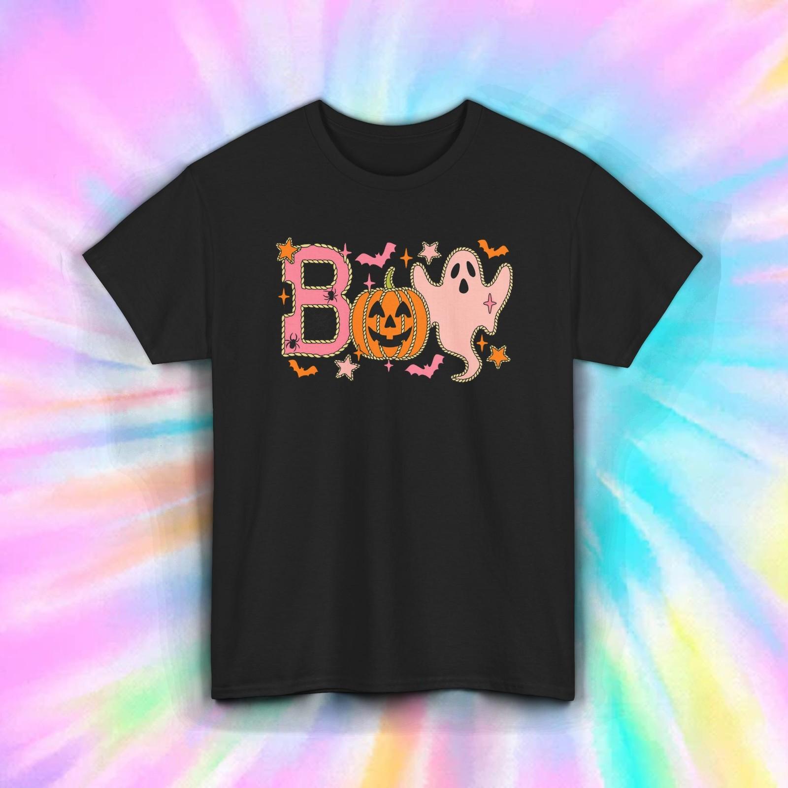 Cute Retro Boo Halloween Shirt | Ghost Pumpkin Fall Spooky Graphic Tee S–5XL XXXXL