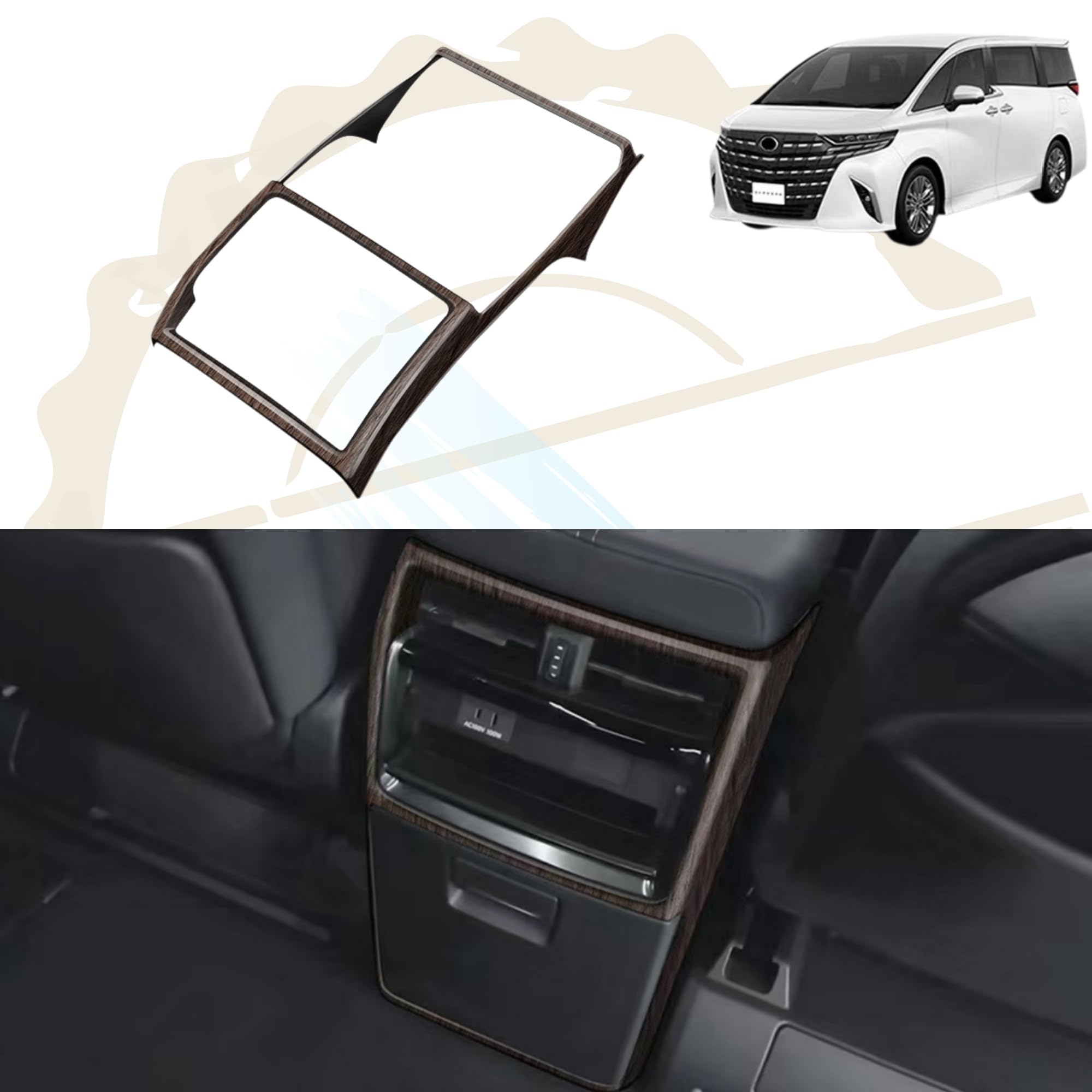 

DodoxDIY Сумісний з Новим Alphard 40 Серії та Vellfire 40 Серії Кастомний Інтер єр Задній Повітрозабірник Кондиціонера Кік Заднє Сидіння Повітрозабірник Кік Заднє Сидіння