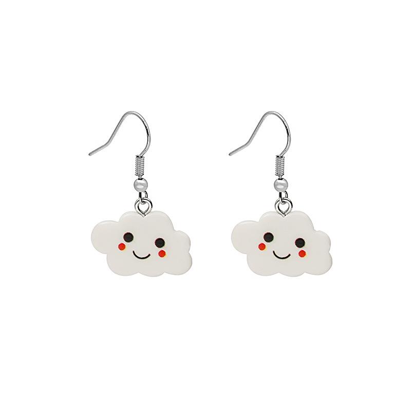 Creative Cute Cloud Resin Stud Earrings - Korean Style Summer Jewelry