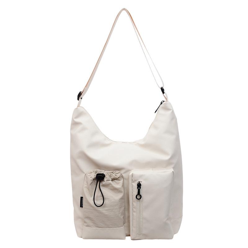 

Women s Large Capacity Crossbody Bucket Bag - Fashionable, Versatile, Solid Color & Casual грязно-белый