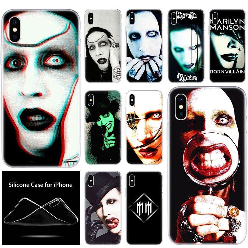 

Роскошный мягкий силиконовый чехол для телефона Мэрилин Мэнсон для Apple iPhone 11 Pro XS Max X XR 6 6S 7 8 Plus 5 5S SE модный чехол iPhone 5 5S