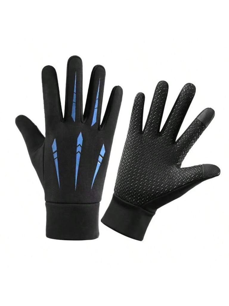 Fleece Lined Warm Motorcycle Gloves Men Full Finger Touchscreen Windproof