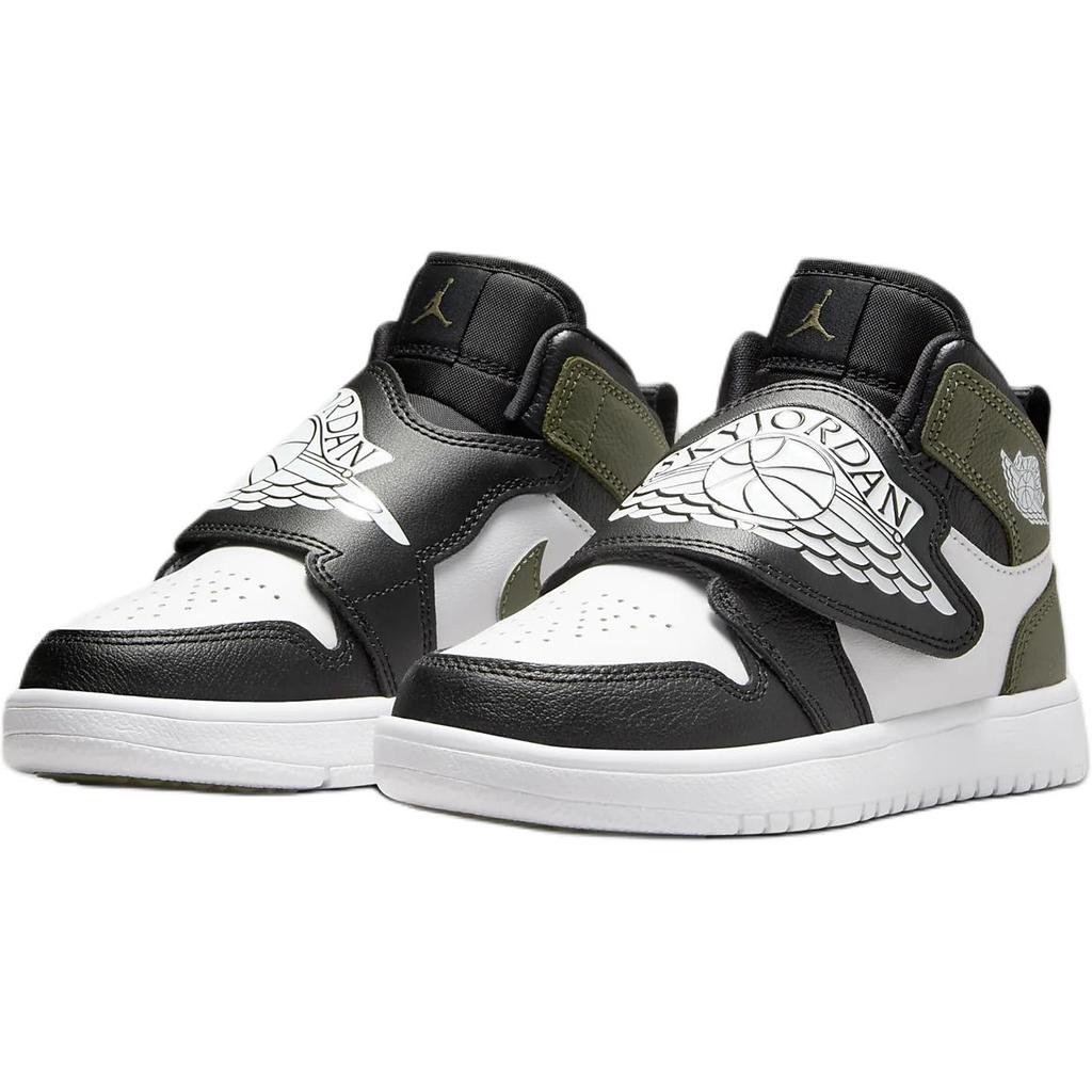 Air Jordan Sky Jordan 1 Black White Medium Olive BQ7197-092