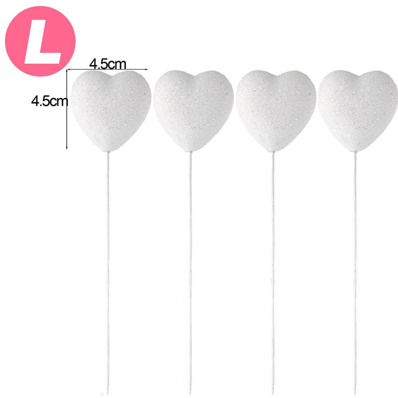 Wholesale Glitter Heart Foam Sticks Red Pink White Heart-Shaped Ornament Flower Pot Decorations for Bouquets Home Tabletop Decor