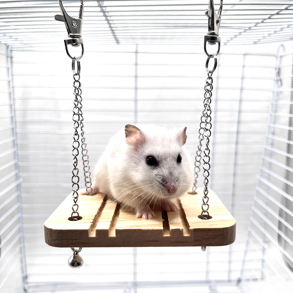Pet Supplies Hamster Toys Solid Wood Platform Swing Wooden Molar Hanging Suspension Bridge