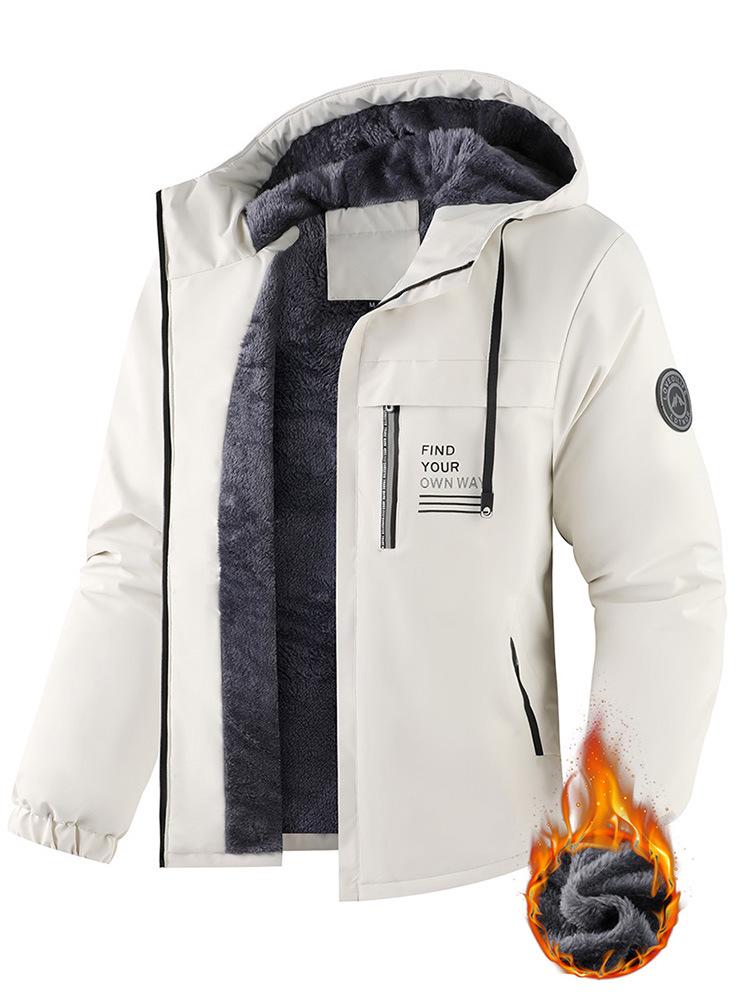 Herren Winter Plus Samt Verdickte Kapuzenjacke für Outdoor-Sport & Freizeit