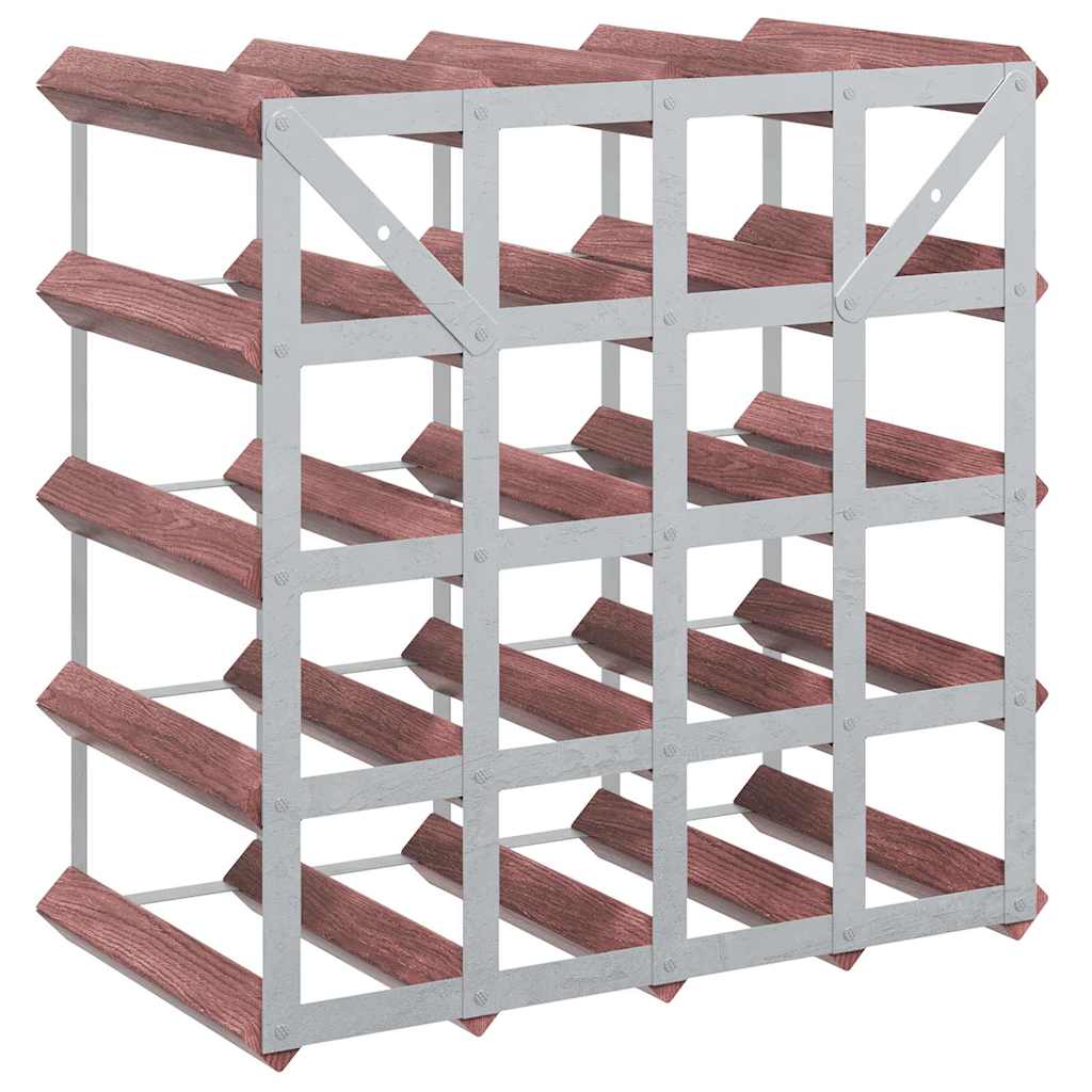 20 Bottle Wine Rack In Brown Solid Pine Wood