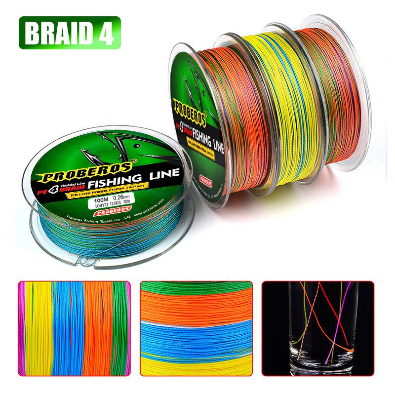PRO BEROS 4 Braided 100m Dalima Thread Colorful Braided Thread PE Thread 0.3#-10# Green Label