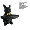 French Bulldog Statue Tray Organizer for Keys Candy Jewelry Earrings Modern Art Dining Table Decor for Entryway Coffee Table Office Home Desk