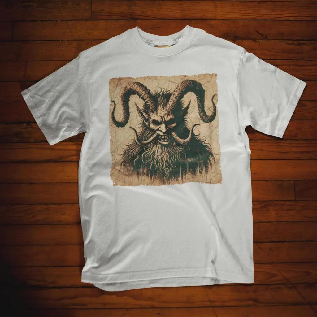 HOT SALE Sinister Vintage Krampus T-Shirt Scary Christmas Unisex Tee Holiday Horror Shirt Creepy Krampus Graphic Tee Gothic Tee