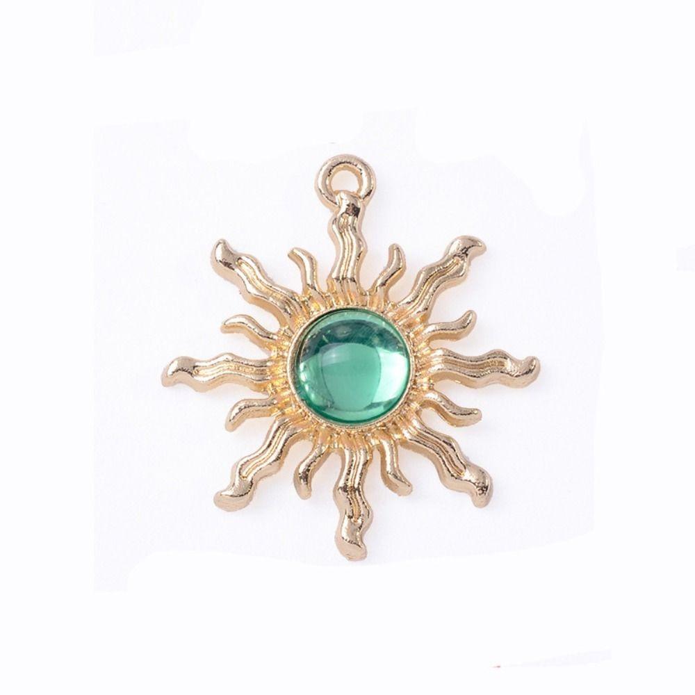 10pcs Baroque Style Gemstone Sun Charms DIY Craft Sparkling Jewelry Accessories Shiny Charming Gemstone Pendant Jewelry Making