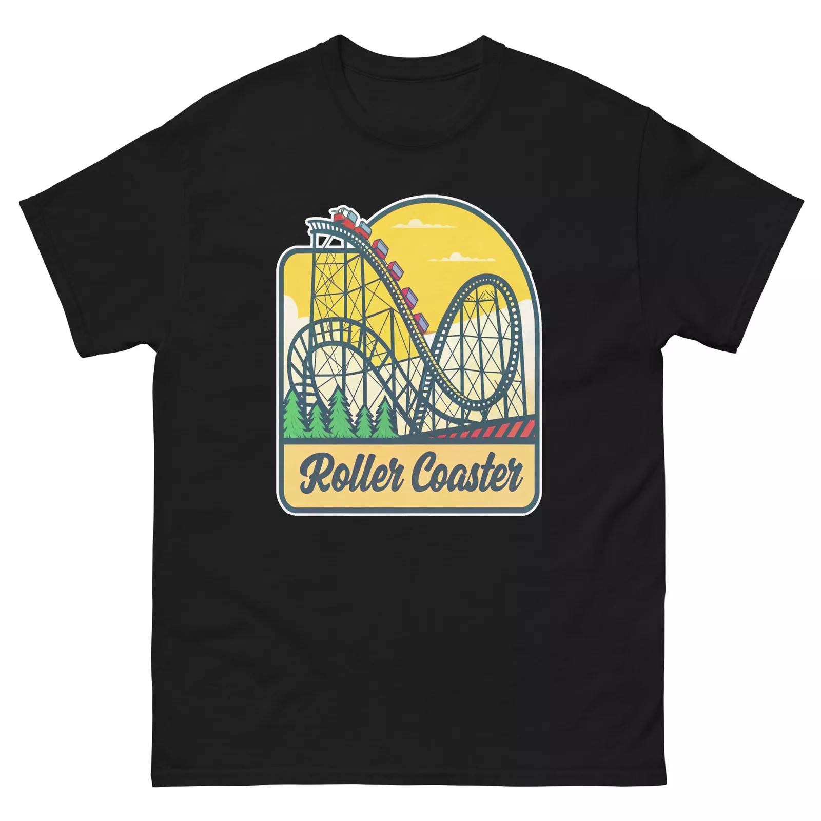 Roller Coaster Carnival Fair Amusement Park T-Shirt 2XL