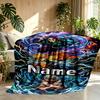 Custom Name Personalized Demon Slayer Print Blanket, Home Decor, Bedroom, Sofa, Camping, Couch, Gifts for Birthday ChristmasEnthusiasts