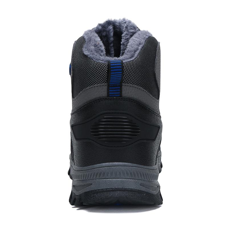 New Autumn High Top Sneaker Men Winter Plush Warm Snow Boots Outdoor Anti Slip Wear Resistant Mountaineering Hiking Footwear