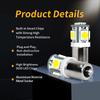 2/10 Pieces BA9S 180 Degree T4W H5W 5050 Grade A LED Chips 5SMD Bulbs for Car Backup Reverse Door Dome Turn Signal Reading Bulbs Bulbs 7