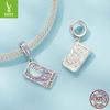 Romantic Purple Moon Tarot Diy Pendant, Dream Girl Heart S925 Silver Bracelet Beaded.