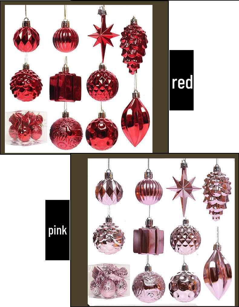 Irregular Shape Christmas Tree Ornaments, Set of 12 Balls for Festive Decor