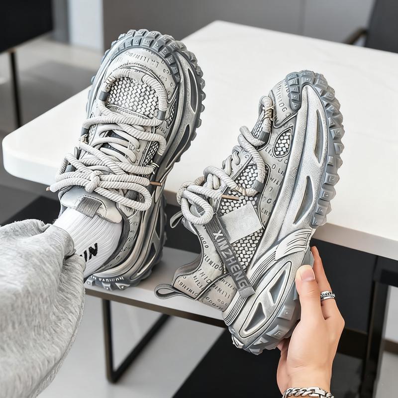 Herren klobige Sneaker lässig leicht vier Jahreszeiten atmungsaktiv weiche Sohle Outdoor Rennlauf Laufschuhe Student Geschwindigkeits Sportschuh