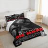 Die Hard Bruce Willis Grayscale Variant Bedding Set, Black White Red, Willis Holding Rifle, Nakatomi Plaza Action Film Art