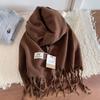 Atmosphere Solid Color Scarf Women's Winter High Sense Versatile Fashion Korean Thickened Imitation Cashmere Scarf To Keep Warm