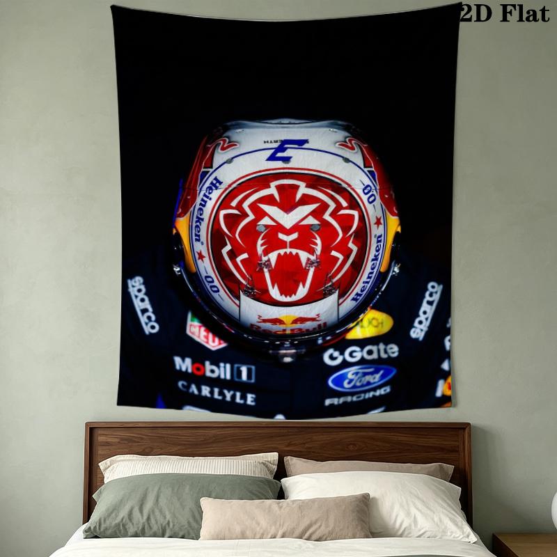Max Verstappen Wall Tapestry Aesthetic Wall Hanging Printed Fabric Blanket Decorative Tapestries for Bedroom Living Room Home Decor
