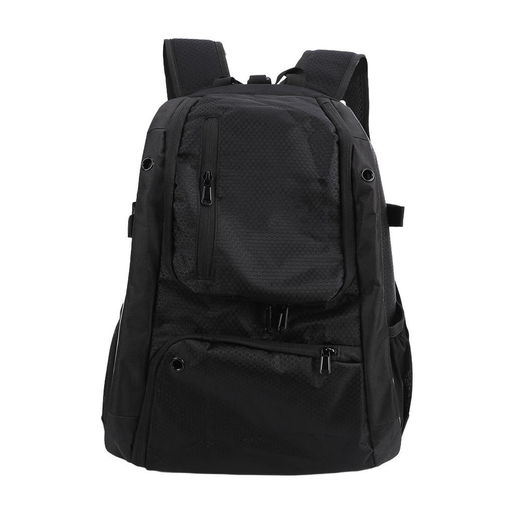 Baseball Bag Black Large Capacity Water Proof Baseball Backpack with Bat Holders Hook for Gloves Helmets Shoes