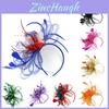 Grande Fascinator de Pena para Cabelo com Faixa para Casamentos e Eventos Especiais