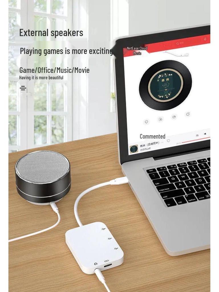 5-in-1 Multifunktionaler USB zu Type-C OTG Adapter mit Dockingstation, U-Disk-Unterstützung, Kopfhöreranschluss und Ladefunktion