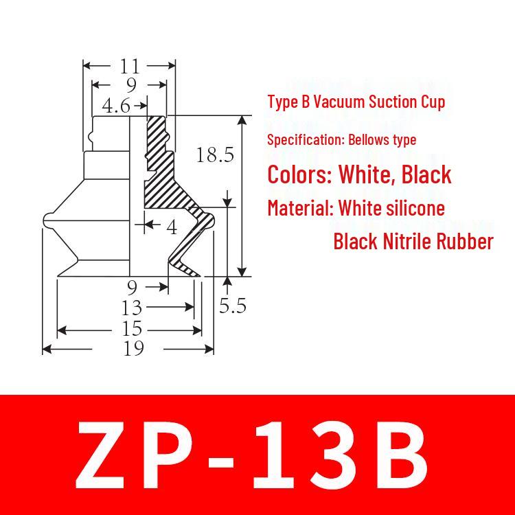 SMC ZP20BS/N Double-Layer Vacuum Suction Cup for Robotic Arms - Bellows Type Pneumatic Accessories