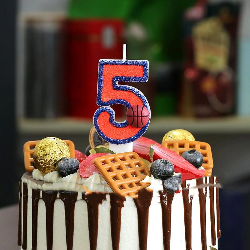 Vitality Basketball 0-9 Free Matching Combination Digital Candles Birthday candles are perfect for high-end baking cake decorati