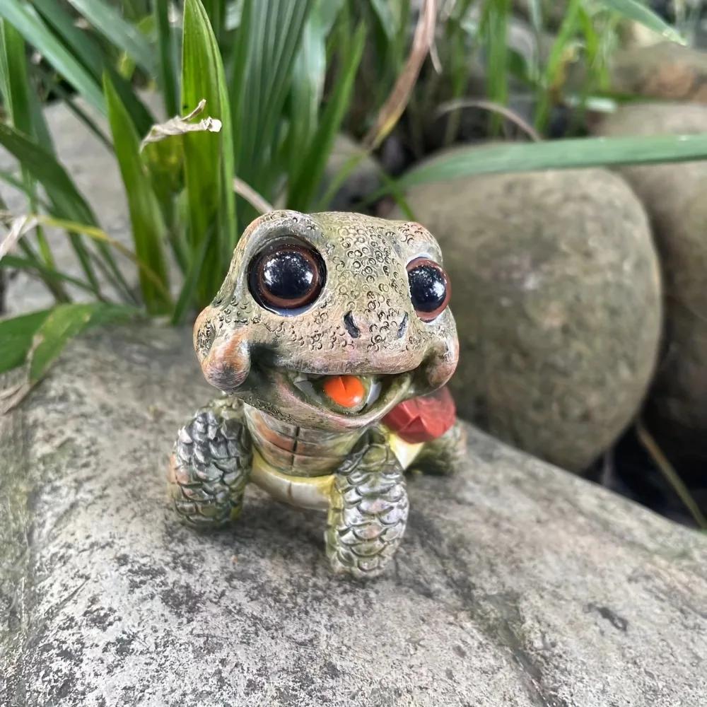 Charming Cartoon Big Eyed Turtle - Resin Crafts for Garden, Courtyard, Home Decoration Miniatures