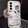 Oil Painting Road Sign Case For Samsung Galaxy A56 A16 A15 A55 A54 A35 A25 A36 S24 FE S25 Edge S24 S23 S22 Ultra TPU Phone Cover