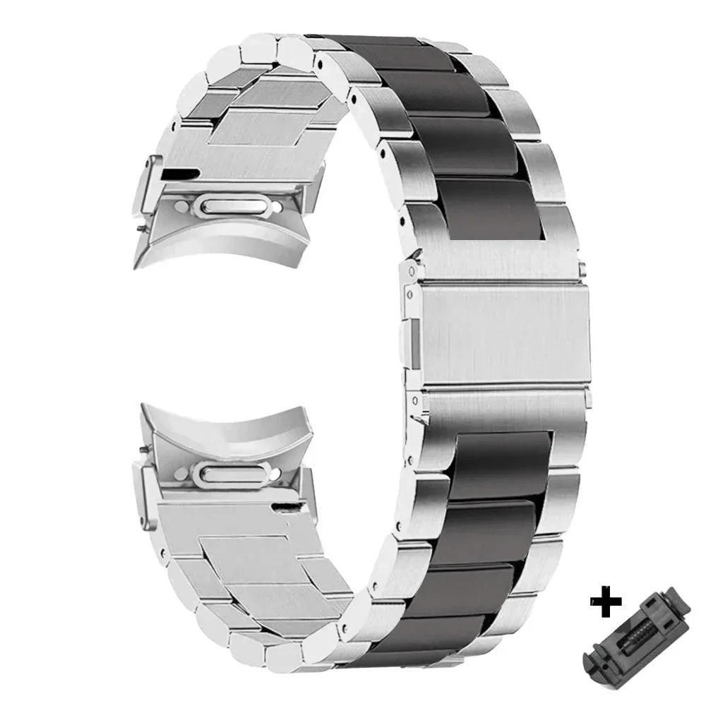 Quick Fit Stainless Steel Band for Samsung Galaxy Watch 6 4 5 Pro 40 44mm 45mm 42 46mm No Gap Strap for Watch6 Classic 43mm 47mm