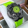 Fashion Skeleton Men's Quartz Watches Luxury Silicone Big Dial Sports Casual Wristwatch Clock Waterproof Luminous Watch