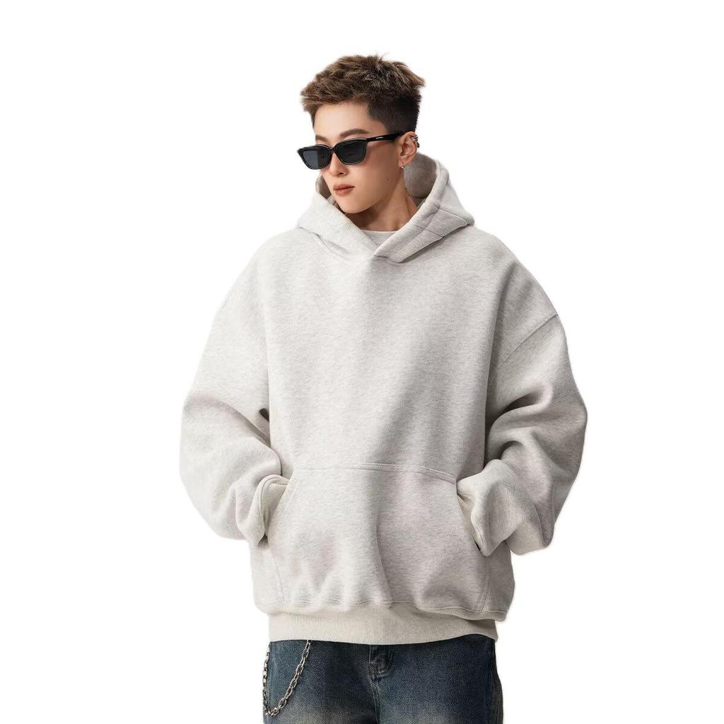 Men's Heavyweight Fleece-Lined Hooded Sweatshirt - Trendy Autumn/Winter Loose Streetwear Hoodie
