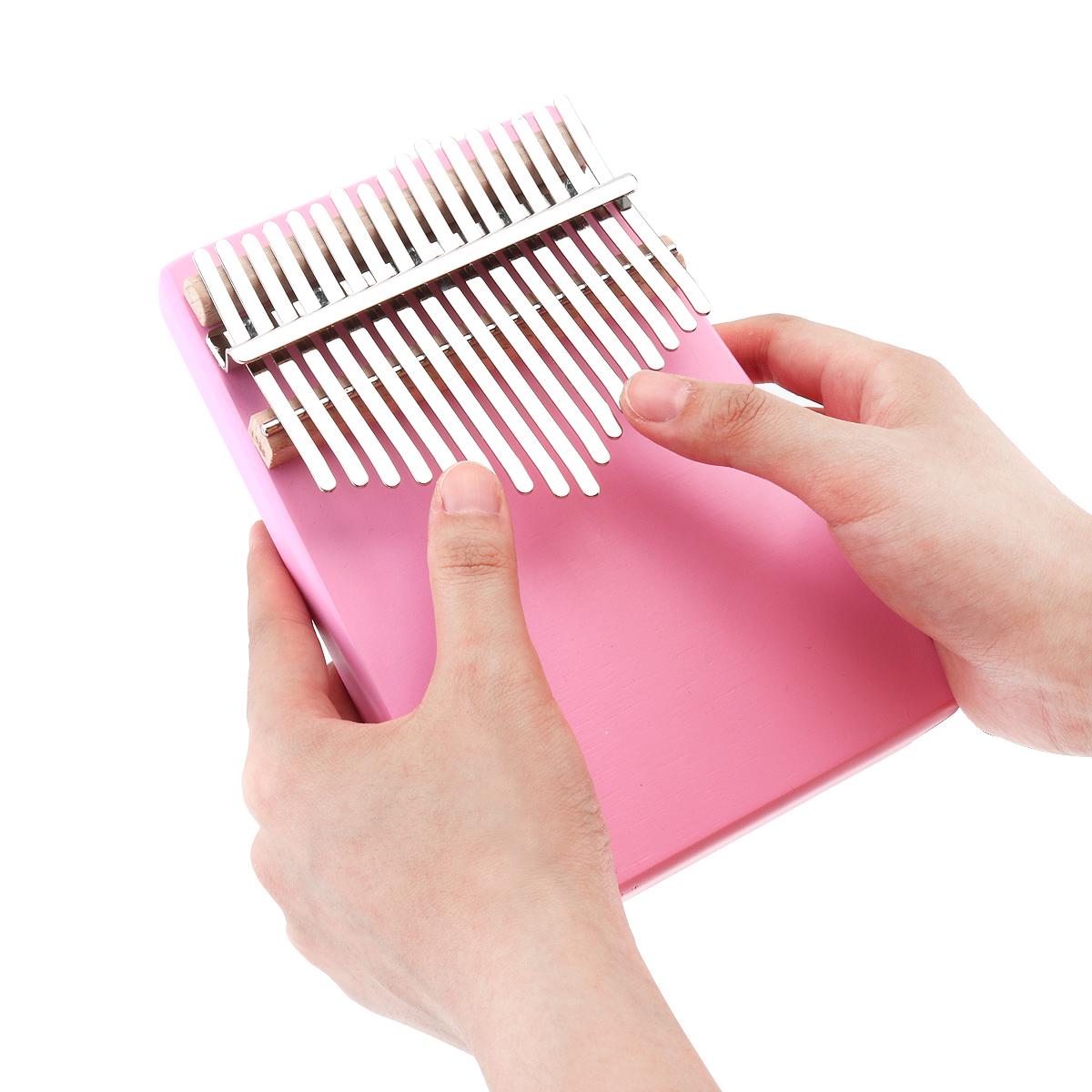 

17 клавиш, пианино для большого пальца, одноплатное фортепиано Kalimba, мини-клавишный инструмент Mbira, 6 опционально розовый