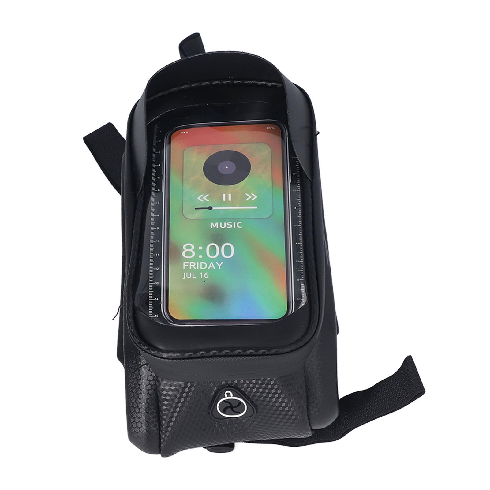 Bike Phone Front Frame Bag Waterproof Touchscreen Bike Phone Mount Top Tube Bag Cycling Pouch for Phone Under 7.2 Inches