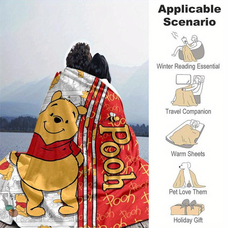 Winnie the Pooh Blanket Ultra-Soft, Warm, Cozy Throw for Living Room, Sofa, Four Seasons Travel Accessory Cute Cartoon Character