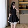 New Girls A-shaped Skirt, Spring and Summer Hepburn Style Diamond-encrusted Sleeveless Little Black Dress, Birthday Princess Fluffy Skirt