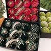 12 Pcs Velvet Glitter Christmas Ball Ornaments 3.15" Shatterproof Flocked Sequin Balls Christmas Tree Ornaments for Indoor Outdoor Holiday Party Decor