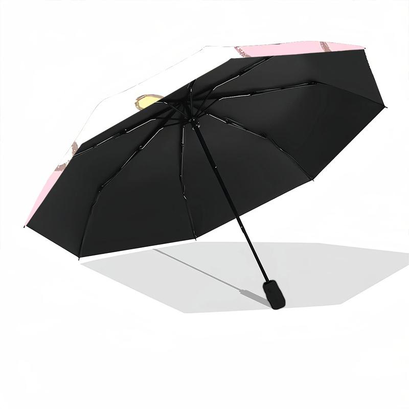 1pc My Melody Automatic Opening/Closing Umbrella with Cute Bow Design - Portable Folding Design, 8-Bone Iron Frame, Outdoor Use, Ideal Gift for Fans,