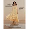 INMAN Women's Floral V-Neck A-Line Maxi Dress