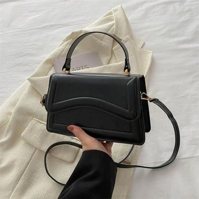 Borsa a mano in pelle PU di alta qualità, da donna, in tinta unita, a tracolla, da donna, piccola tote.