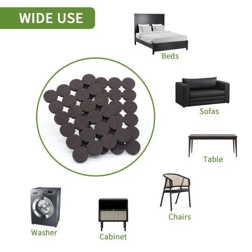 48 Felt Furniture Pads for Hardwood Floors, Furniture Pads, Floor Protectors for Hardwood Floors, Round Felt Furniture Pads, Dark Brown