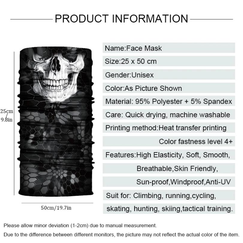 Bicycle Bandana Scarf Seamless Tactical Neck Cover Cycling Ski Face Mask Balaclava for Men Motorcycle Hiking Fishing Snowboard