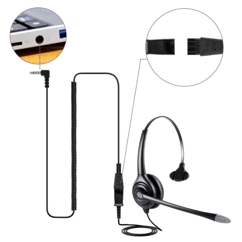 QD Quick Release Phone Line with DC3.5mm Connection Quick Disconnect Cable for Headsets Devices