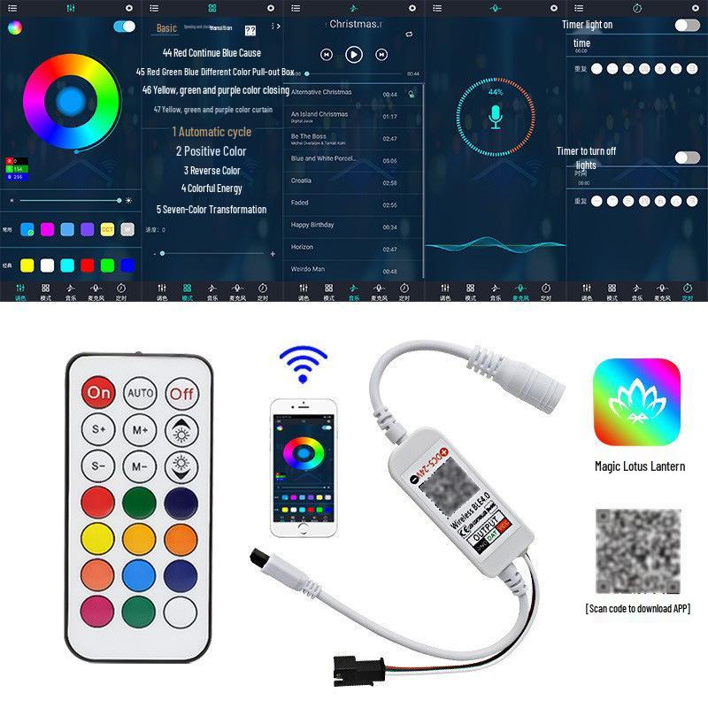 Shuanghongyuan 21-Key RGB Bluetooth LED Strip Controller with Infrared Dimming