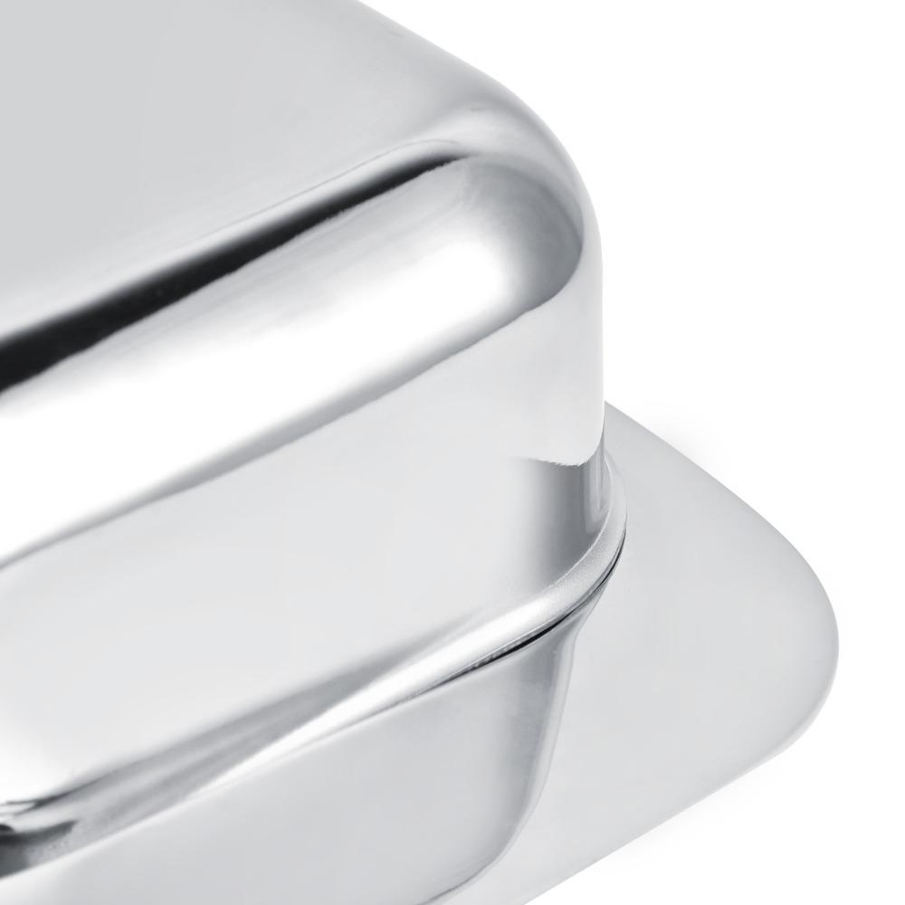 Stainless Steel Cheese Box Container With Cover Handle Butter Keeper Holder Restaurant Use
