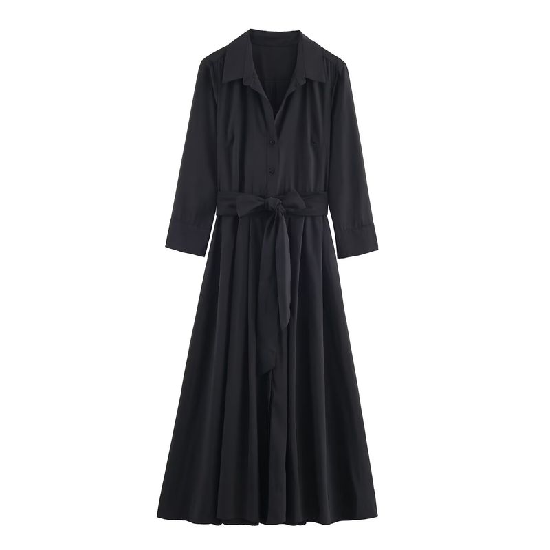 

Za Export New Arrival Women s Clothing ZR Fashion Style Fashion All-Match Long Sleeves Shirt Style Midi Skirt Dress 8852065 Black L